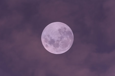 Full moon on sky in the evening.