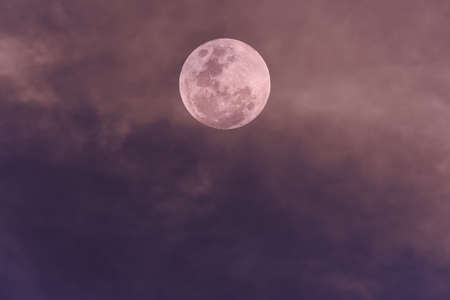 Full moon on sky in the evening.の写真素材