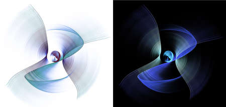 Air currents are created by rotating the mechanism. Set of fractal images for the emblem....