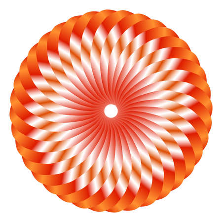 Round floral ornament. Vector. A flower or sun with intertwined rays or petals. The petals overlap each other in a circle. Festive decorative element.のイラスト素材