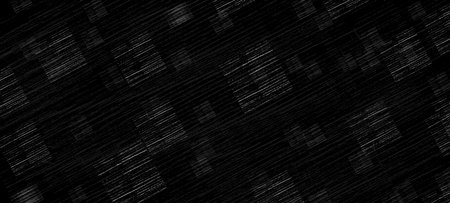 A dark background with scuffs, stripes and rectangular striped figures of various sizes angled in the same direction. Abstract dynamic background.の写真素材