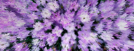 Imitation of a flower meadow. Lilac abstract flowers are made of long blocks. Abstract background for design.の写真素材