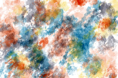Colorful abstract background with multicolored spots. Imitation of a drawing in watercolor. Place for your text. Illustration.の写真素材