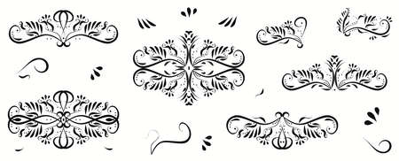 Decorative vintage ornament. Graphic design elements set. Vector.のイラスト素材
