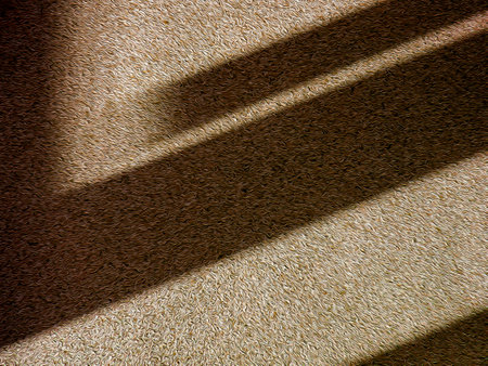 Brown light abstract background with parallel dark stripes. Empty space for your text. Imitation of oil painting.の写真素材
