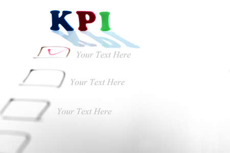 key performance indicator items on white board 