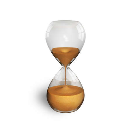 hourglass isolated on whiteの写真素材