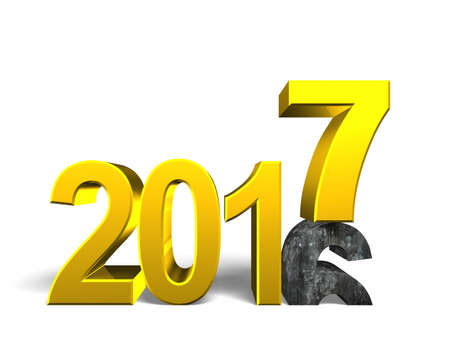 2016 to 2017, happy new year concept, 3D illustration.
