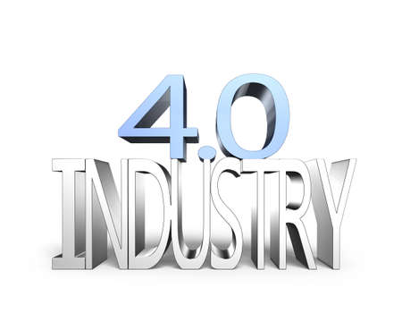 Industry 4.0 concept. 3D illustration text of industry 4.0, isolated on white background.