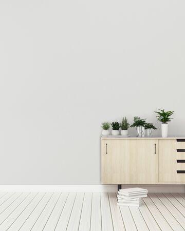 living room with cabinet .common space in apartment.  -3d renderingの写真素材