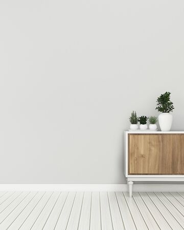 Living room with cabinet .common space in apartment.  3d renderingの写真素材