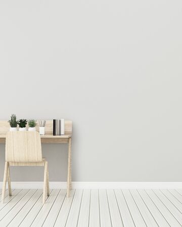 Working space in home.Working room interior.Empty room with working table. 3d renderingの写真素材