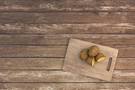 Kitchen space in house. empty room with food set on counter. classic interior design. -3d renderingの写真素材