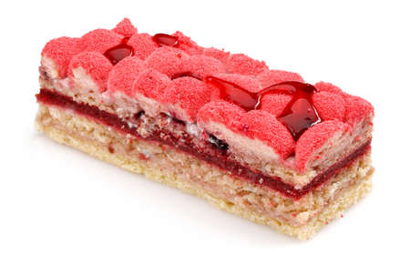 Blackberry and Strawberry cake on isolated white backgroundの写真素材