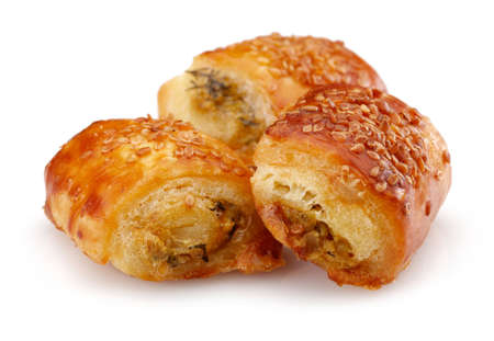 Snacks puff pastry Isolated on White Backgroundの写真素材