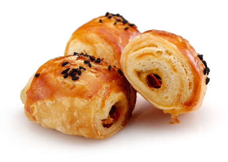 Snacks puff pastry Isolated on White Backgroundの写真素材