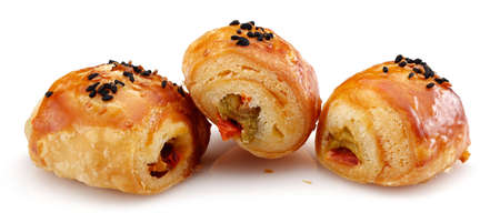 Snacks puff pastry Isolated on White Backgroundの写真素材