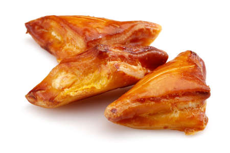 Puff Pastry Triangle Isolated on White Backgroundの写真素材