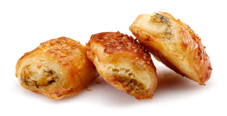 Snacks puff pastry Isolated on White Backgroundの写真素材