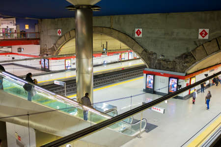 Madrid metro platform in Chamartin Stationの写真素材
