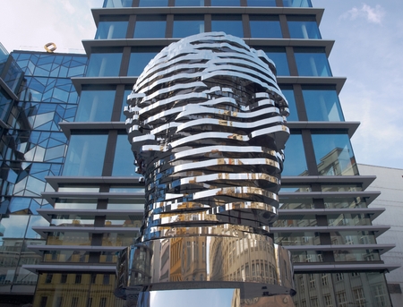 The moving sculpture by Czech artist David Cerny, which was presented on 31 October 2014 at Male namesti in Prague.のeditorial素材