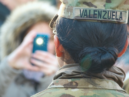 PRAGUE - MARCH 31, 2015: Public meeting with US soldiers from the convoy Dragoon ride under the operation Atlantic resolveのeditorial素材