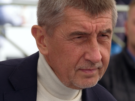 PRAGUE - MAY 1, 2017: Minister of Finance of Czech republic Andrej Babis at a May day meeting with citizensのeditorial素材