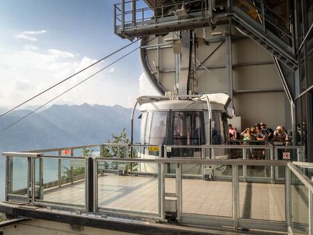 MALCESINE, ITALY â AUGUST 27  2019:  Middle station of cableway Malcesine - Monte baldo above Lake Garda in the Garda Mountains in the Eastern Alps.のeditorial素材
