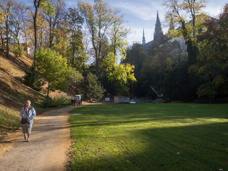 PRAGUE - OCTOBER 26, 2019: Open days of the Deer Moat at Prague Castle.のeditorial素材