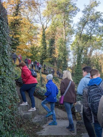 PRAGUE - OCTOBER 26, 2019: Open days of the Deer Moat at Prague Castle.のeditorial素材