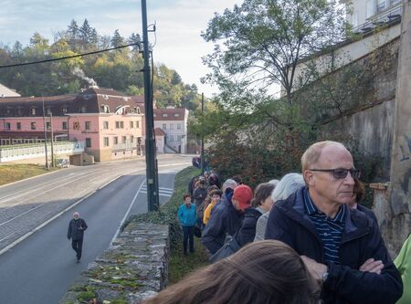 PRAGUE - OCTOBER 26, 2019: Open days of the Deer Moat at Prague Castle.のeditorial素材