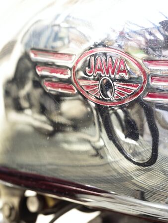 PRAGUE - NOVEMBER 27, 2019: Jawa Phenomenon - exhibition organized by the National Technical Museum to mark the 90th anniversary of the founding of the brand.のeditorial素材