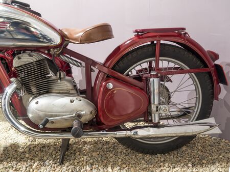 PRAGUE - NOVEMBER 27, 2019: Jawa Phenomenon - exhibition organized by the National Technical Museum to mark the 90th anniversary of the founding of the brand.のeditorial素材