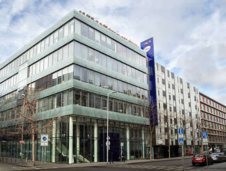PRAGUE - FEBRUARY 26, 2020: Branch office of Google in Czech republic on Stroupeznikeho street in Smichov quarter.のeditorial素材