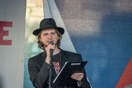 PRAGUE - MAY 20, 2021: Protest of five thousand on Wenceslas Square. Captured Benjamin Rollのeditorial素材