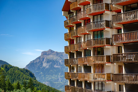 France. Pra Wolf. Valley of Ubaye. Municipality of Uvernet-Fours. Buildings for vacation rentalのeditorial素材