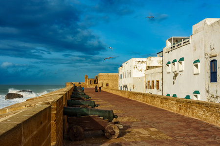 Morocco. Essaouira. The sqala of the Kasbah. Artillery platform dating from the 18th century.のeditorial素材
