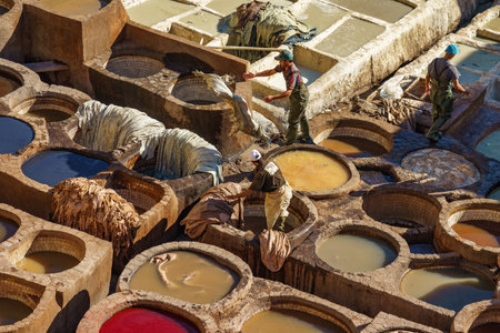 Morocco. Fez. The Chouara tannery is the largest of the four traditional tanneries still present in...
