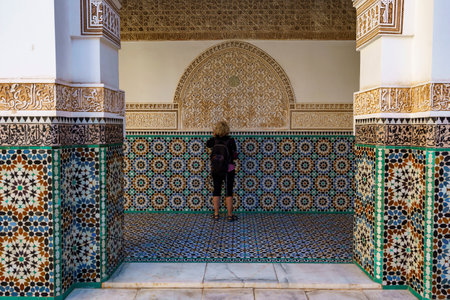 North Africa. Morocco. Marrakesh. Madrasa Ben Youssef. The largest and most important madrassa in...