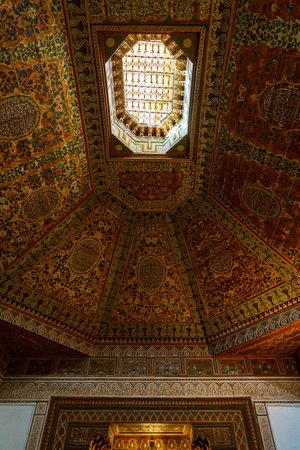 North Africa. Morocco. Marrakesh. The decorated roofs of the Bahia Palaceのeditorial素材