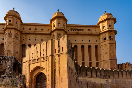 India. Rajasthan. Jaipur. Amber strong. Architecture detail