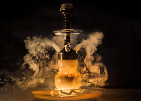 Hookah smoke in cafe & lounge barの写真素材