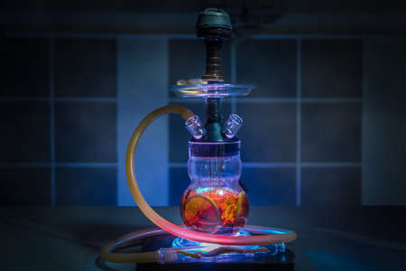 Hookah smoke in cafe & lounge bar