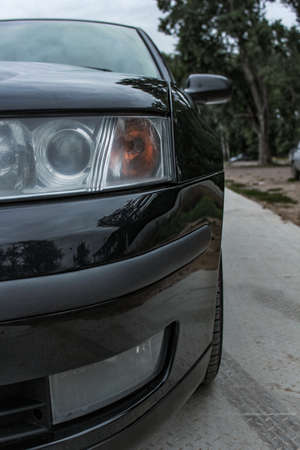 One side of a black car