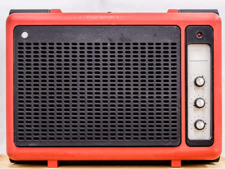 Vintage radio on wall backgroundの写真素材