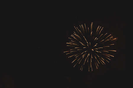 Bright fireworks in the night skyの写真素材