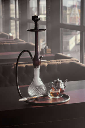 Stylish hookah glass and tea kettleの写真素材