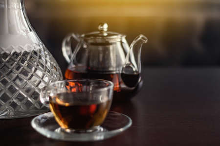 Stylish hookah glass and tea kettleの写真素材