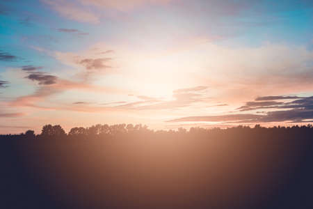 Beautiful sky on the horizon in the eveningの写真素材