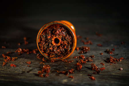 Hookah bowl, with tobacco stuffed into itの写真素材